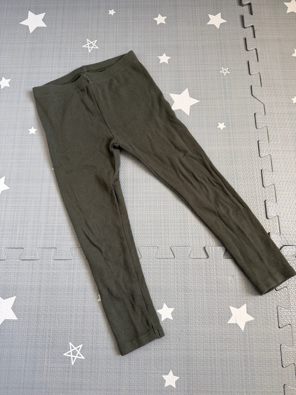 Colored Organics - Dark Olive Ribbed Leggings, 4T